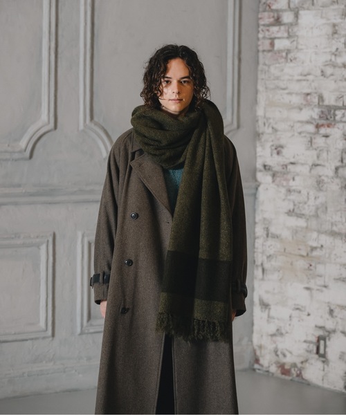 CASPER JOHN（キャスパージョン）の「Big volume line muffler/ビッグボリュームラインマフラー（マフラー・メンズ・ブルー/カーキ/ブラック/ネイビー/ブラウン・FREE）」の17枚目の写真