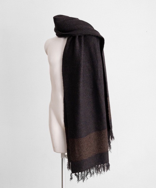 CASPER JOHN（キャスパージョン）の「Big volume line muffler/ビッグボリュームラインマフラー（マフラー・メンズ・ブルー/カーキ/ブラック/ネイビー/ブラウン・FREE）」の18枚目の写真