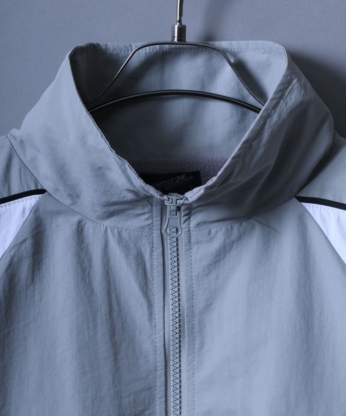 ANPAS（アンパス）の「Nylon Fabric Fleece Lining Color Switching Track Jacket/配色切替 裏フリース ナイロンジャケット トラックジャケット（ナイロンジャケット・メンズ・ブラック/ネイビー/ライトグレー/グリーン・M/L）」の9枚目の写真