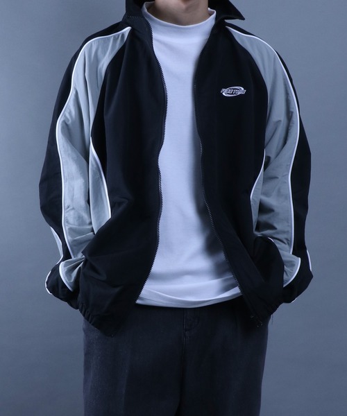 ANPAS（アンパス）の「Nylon Fabric Fleece Lining Color Switching Track Jacket/配色切替 裏フリース ナイロンジャケット トラックジャケット（ナイロンジャケット・メンズ・ブラック/ネイビー/ライトグレー/グリーン・M/L）」の21枚目の写真