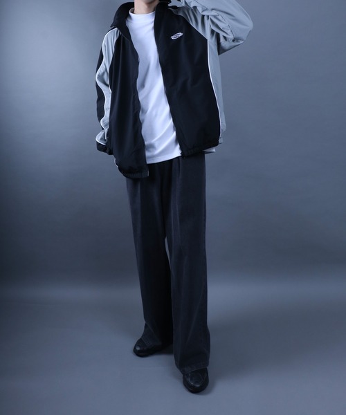 ANPAS（アンパス）の「Nylon Fabric Fleece Lining Color Switching Track Jacket/配色切替 裏フリース ナイロンジャケット トラックジャケット（ナイロンジャケット・メンズ・ブラック/ネイビー/ライトグレー/グリーン・M/L）」の19枚目の写真