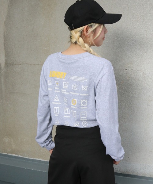 UNIT CHEST(ユニットチェスト)の「【UNIT CHEST】unique unisex long sleeve T-shirt/ユニークユニセックス ロンT OIF designer eggs コラボ LAUNDRY by otowa_shirakusa(Tシャツ/カットソー・レディース・ホワイト/ブラック/杢グレー・L/M/S)」の3枚目の写真