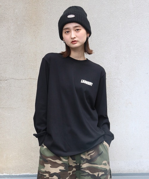 UNIT CHEST(ユニットチェスト)の「【UNIT CHEST】unique unisex long sleeve T-shirt/ユニークユニセックス ロンT OIF designer eggs コラボ LAUNDRY by otowa_shirakusa(Tシャツ/カットソー・レディース・ホワイト/ブラック/杢グレー・L/M/S)」の9枚目の写真