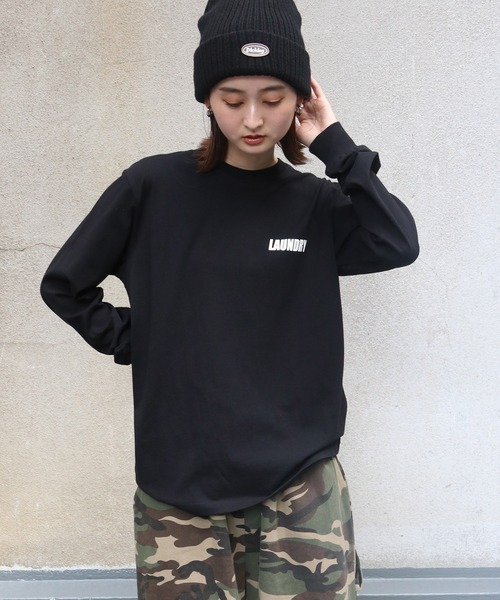 UNIT CHEST(ユニットチェスト)の「【UNIT CHEST】unique unisex long sleeve T-shirt/ユニークユニセックス ロンT OIF designer eggs コラボ LAUNDRY by otowa_shirakusa(Tシャツ/カットソー・レディース・ホワイト/ブラック/杢グレー・L/M/S)」の10枚目の写真