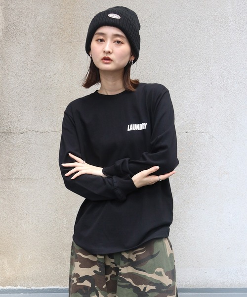 UNIT CHEST(ユニットチェスト)の「【UNIT CHEST】unique unisex long sleeve T-shirt/ユニークユニセックス ロンT OIF designer eggs コラボ LAUNDRY by otowa_shirakusa(Tシャツ/カットソー・レディース・ホワイト/ブラック/杢グレー・L/M/S)」の11枚目の写真