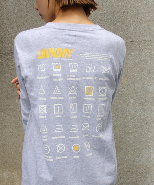 UNIT CHEST(ユニットチェスト)の「【UNIT CHEST】unique unisex long sleeve T-shirt/ユニークユニセックス ロンT OIF designer eggs コラボ LAUNDRY by otowa_shirakusa(Tシャツ/カットソー・レディース・ホワイト/ブラック/杢グレー・L/M/S)」の15枚目の写真