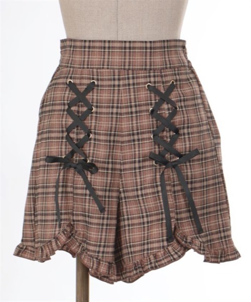 axes femme POETIQUE（アクシーズファムポエティック）の「レースアップショートパンツ（その他パンツ・レディース・ブラウン/グレー/ブラック・MEDIUM）」の7枚目の写真