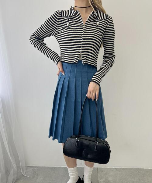 PHILLY(フィリー)の「【PHILLY】Wジップボーダーカーディガン(カーディガン/ボレロ・レディース・ブラウン/ブラック/グレー・FREE)」の17枚目の写真