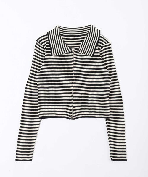 PHILLY(フィリー)の「【PHILLY】Wジップボーダーカーディガン(カーディガン/ボレロ・レディース・ブラウン/ブラック/グレー・FREE)」の21枚目の写真