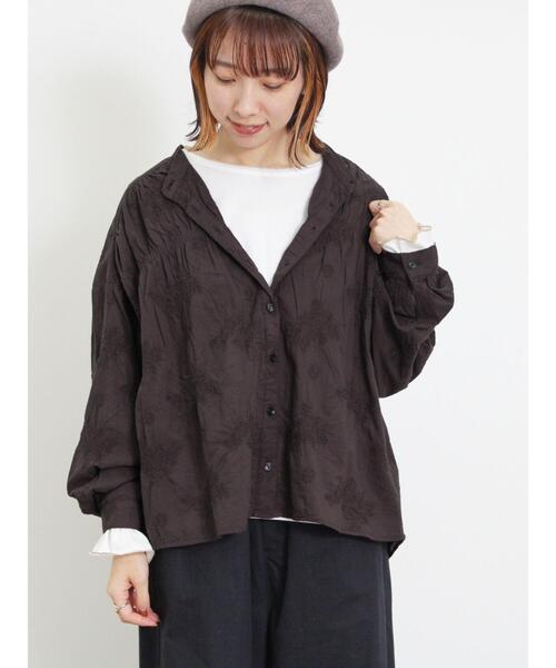 Samansa Mos2（サマンサ モスモス）の「袖フリルメローカットソー（Tシャツ/カットソー・レディース・キナリ/ブラック/オフホワイト/モカ・F）」の10枚目の写真