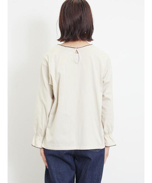 Samansa Mos2（サマンサ モスモス）の「袖フリルメローカットソー（Tシャツ/カットソー・レディース・キナリ/ブラック/オフホワイト/モカ・F）」の20枚目の写真