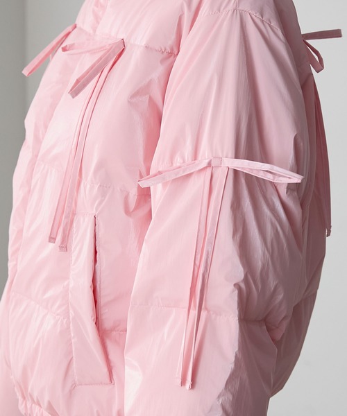 forksy.（フォルクシー）の「【forksy.】リボンナイロン中綿ジャケット（ダウンジャケット/コート・レディース・アイボリー/ブラック/ピンク・FREE）」の18枚目の写真