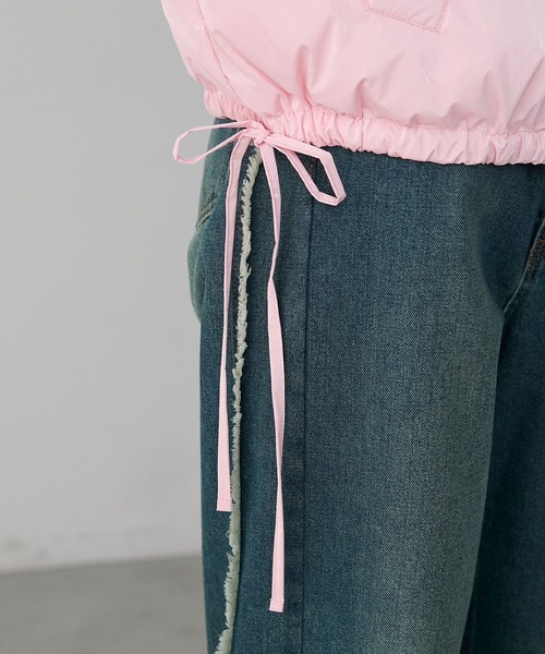 forksy.（フォルクシー）の「【forksy.】リボンナイロン中綿ジャケット（ダウンジャケット/コート・レディース・アイボリー/ブラック/ピンク・FREE）」の19枚目の写真