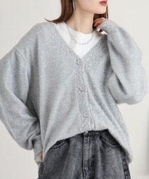 AveAngeiina フェザーVネックニットカーディガン