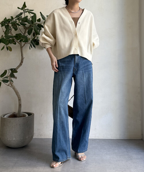 DouDou（ドゥドゥ）の「リヨセルワイドデニム（デニムパンツ・レディース・サックスブルー/ブルー・36/38）」の19枚目の写真