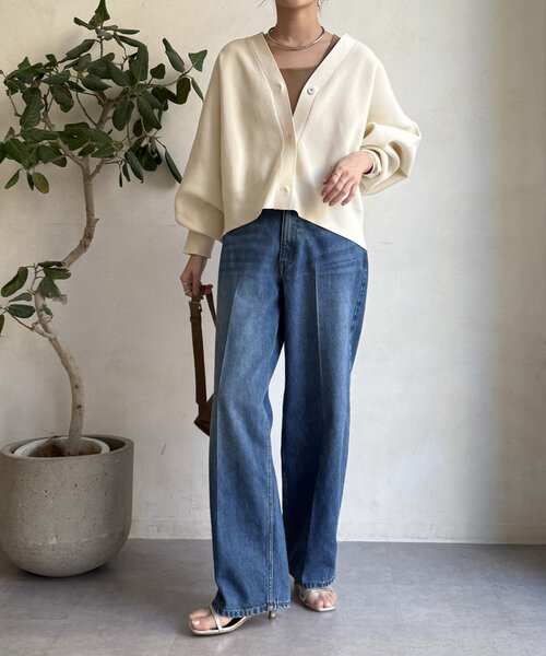 DouDou（ドゥドゥ）の「リヨセルワイドデニム（デニムパンツ・レディース・サックスブルー/ブルー・36/38）」の21枚目の写真