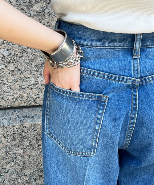 DouDou（ドゥドゥ）の「リヨセルワイドデニム（デニムパンツ・レディース・サックスブルー/ブルー・36/38）」の12枚目の写真