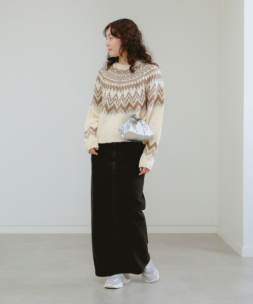 B:MING by BEAMS（ビーミングバイビームス）の「求心柄 ニット（ニット/セーター・レディース・ネイビー/ホワイト系その他5・ONE SIZE）」の10枚目の写真