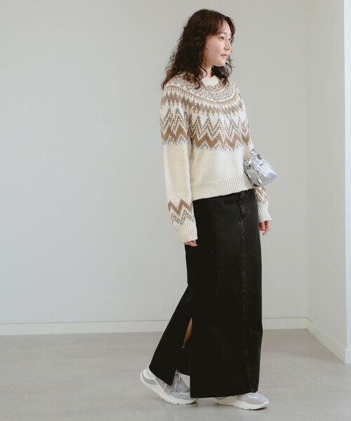 B:MING by BEAMS（ビーミングバイビームス）の「求心柄 ニット（ニット/セーター・レディース・ネイビー/ホワイト系その他5・ONE SIZE）」の11枚目の写真