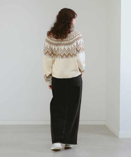 B:MING by BEAMS（ビーミングバイビームス）の「求心柄 ニット（ニット/セーター・レディース・ネイビー/ホワイト系その他5・ONE SIZE）」の12枚目の写真