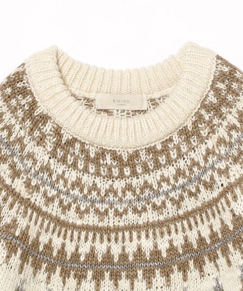 B:MING by BEAMS（ビーミングバイビームス）の「求心柄 ニット（ニット/セーター・レディース・ネイビー/ホワイト系その他5・ONE SIZE）」の16枚目の写真