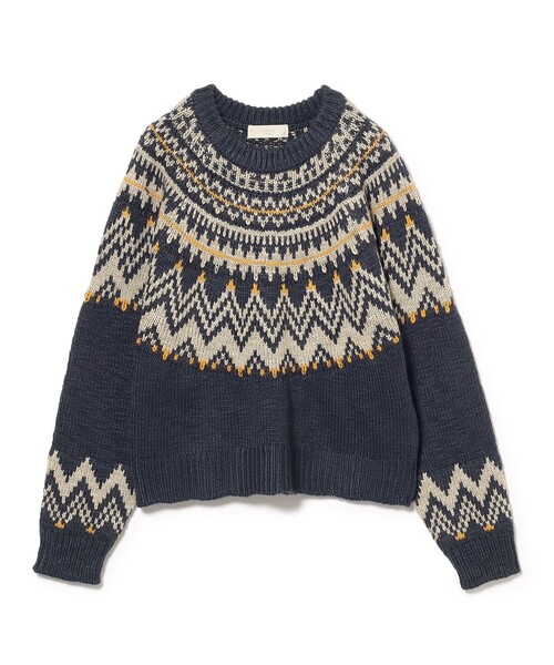 B:MING by BEAMS（ビーミングバイビームス）の「求心柄 ニット（ニット/セーター・レディース・ネイビー/ホワイト系その他5・ONE SIZE）」の20枚目の写真