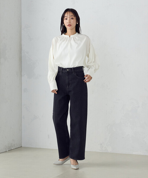 COMME CA ISM(コムサイズム)の「ボリュームスリーブ ブラウス(シャツ/ブラウス・レディース・ホワイト/ネイビー・MEDIUM/LARGE)」の3枚目の写真