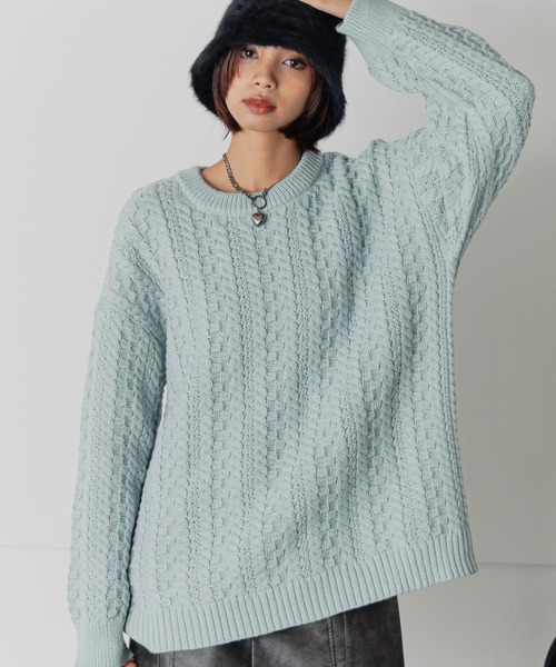 セール】スクエアケーブルBIGプルオーバー（ニット/セーター