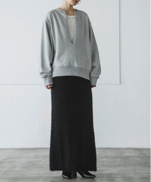 conte スウェット 別注】＜blurhms for conte＞ロゴプリント ビッグ プルオーバー