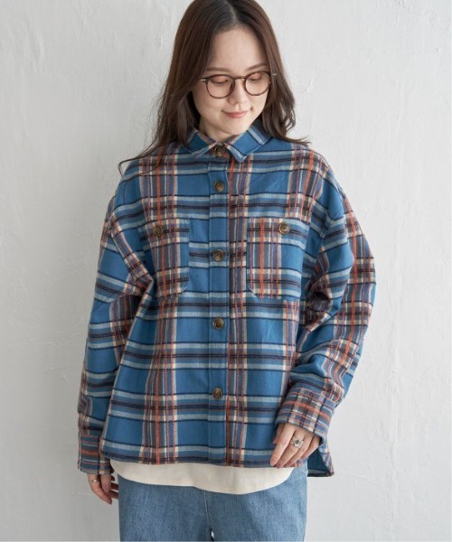 LBC（エルビーシー）の「モールチェックCPOシャツ（シャツ/ブラウス・レディース・ブラック/ブルー・M）」の3枚目の写真