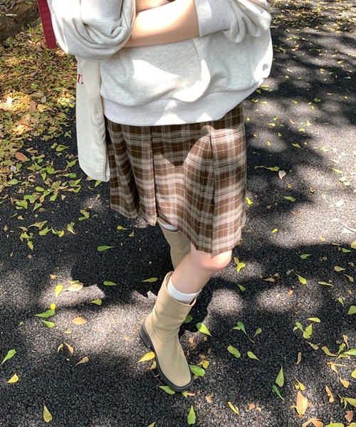 HALEY PESCA(ヘーリーペスカ)の「HALEY PESCA/ギークチェック ミディアムプリーツスカート(スカート・レディース・ブラック/ブラウン/ブルー・SMALL/MEDIUM)」の19枚目の写真