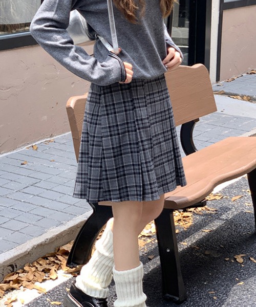 HALEY PESCA(ヘーリーペスカ)の「HALEY PESCA/ギークチェック ミディアムプリーツスカート(スカート・レディース・ブラック/ブラウン/ブルー・SMALL/MEDIUM)」の18枚目の写真