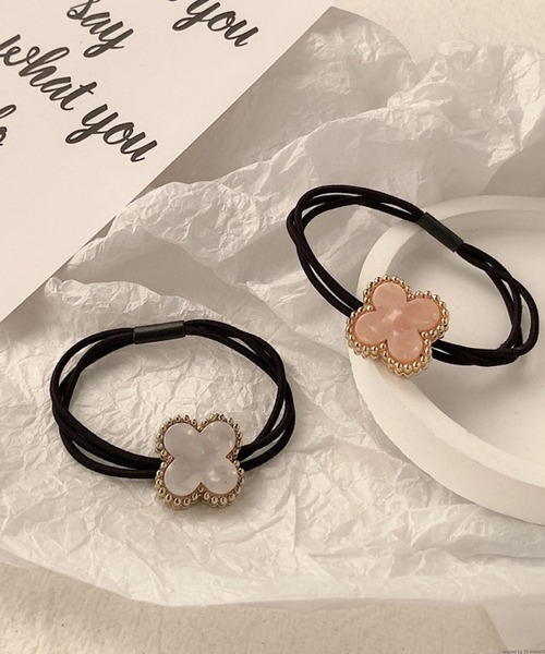 TONE SELECT GOODS(トーンセレクトグッズ)の「pur chouchou/マーブル フラワー ヘアゴム P4359(ヘアゴム・レディース・ホワイト/ブラウン/グリーン/ピンク/ブラック・FREE)」の9枚目の写真