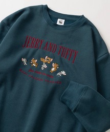 【TOM&JERRY/トムとジェリー】4Type キャラクターコミカルイラスト裏起毛 クルーネックスウェット/ビッグシルエット