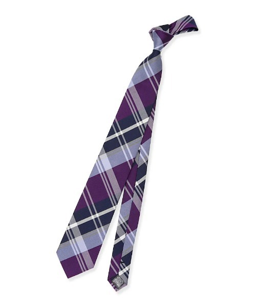 Perfect Suit FActory(パーフェクトスーツファクトリー)の「【WEB限定】テフロン加工ネクタイ チェック柄 オレンジ/イエロー/パープル(ネクタイ・メンズ・パープル/イエロー/オレンジ・FREE)」の5枚目の写真