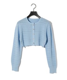 MIDIUMISOLID for Ladies レース編みショートカーディガン