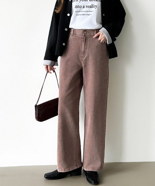 COCOMOMO（ココモモ）の「【楽 革 命】ストレッチ抜群！ 楽革命デニムパンツ ウエスト調整ボタンつき デニムパンツ ストレート ハイウエスト デニム ワイドパンツ ワイドデニムパンツ（デニムパンツ・レディース・ブラック/ホワイト系/ブルー/ホワイト/ダークブルー/ブルー系/ブルー系その他/ブラック系/ブルー系その他2/ライトブルー/ダークグレー/グレー系その他/ブルー系その他3/ケミカルウォッシュ/グレー系/グレー/ブラウン系/ライトブラウン/モカ/ブラウン系その他・S/M/L/XL）」の12枚目の写真