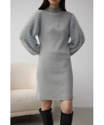 AZUL by moussy | シャギースリーブミニニットワンピース(ワンピース)