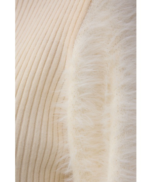 AZUL by moussy（アズールバイマウジー）の「シャギースリーブミニニットワンピース（ワンピース・レディース・ブラック/ライトグレー/オフホワイト・FREE）」の12枚目の写真