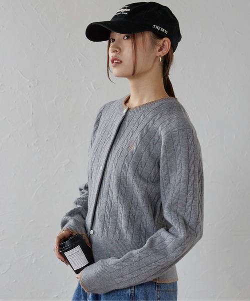 U.S. POLO ASSN.（ユーエスポロアッスン）の「ap retro別注【U.S. POLO ASSN./ユーエスポロアッスン】ケーブルニットカーディガン（カーディガン/ボレロ・レディース・グレイッシュベージュ/ネイビー/ブルー/グレー/ブラウン/ブルー系その他/レッド・L/M）」の18枚目の写真