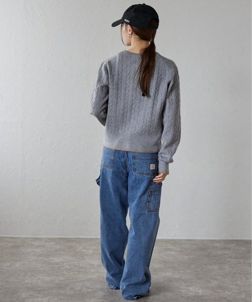 U.S. POLO ASSN.（ユーエスポロアッスン）の「ap retro別注【U.S. POLO ASSN./ユーエスポロアッスン】ケーブルニットカーディガン（カーディガン/ボレロ・レディース・グレイッシュベージュ/ネイビー/ブルー/グレー/ブラウン/ブルー系その他/レッド・L/M）」の22枚目の写真