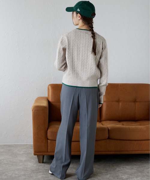 U.S. POLO ASSN.（ユーエスポロアッスン）の「ap retro別注【U.S. POLO ASSN./ユーエスポロアッスン】ケーブルニットカーディガン（カーディガン/ボレロ・レディース・グレイッシュベージュ/ネイビー/ブルー/グレー/ブラウン/ブルー系その他/レッド・L/M）」の16枚目の写真