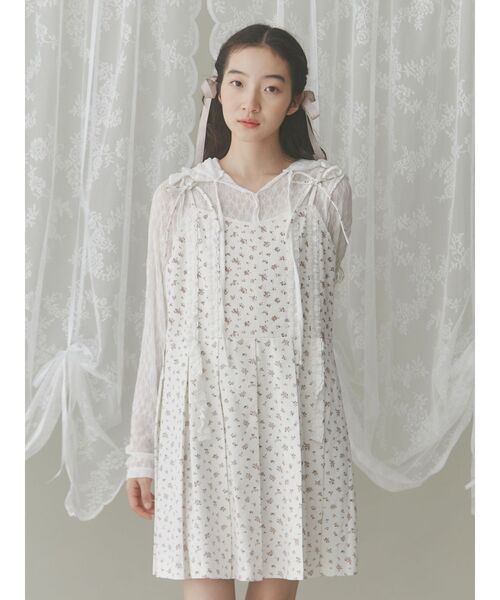 rabbitレースフードトップス（Tシャツ/カットソー）｜merry