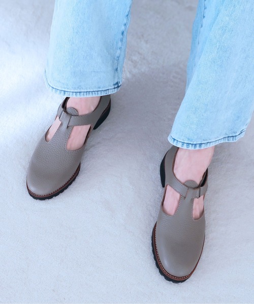 enchanted（エンチャンテッド）の「本革Tストラップタンクソールシューズ（ドレスシューズ・レディース・ブラック/グレイッシュベージュ・24/23.5/23/22.5/25/24.5）」の14枚目の写真