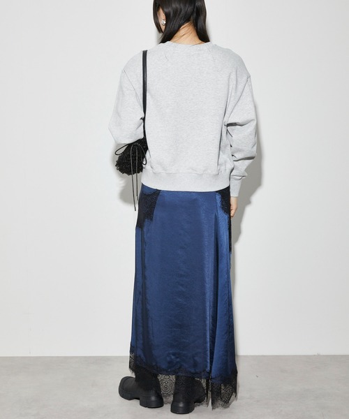 Firsthand（ファーストハンド）の「Firsthand/ファーストハンド オーガニックコットンローズラメプリントスウェット（スウェット・レディース・ネイビー/グレー/チャコールグレー・FREE）」の9枚目の写真