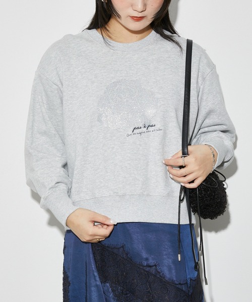 Firsthand（ファーストハンド）の「Firsthand/ファーストハンド オーガニックコットンローズラメプリントスウェット（スウェット・レディース・ネイビー/グレー/チャコールグレー・FREE）」の21枚目の写真