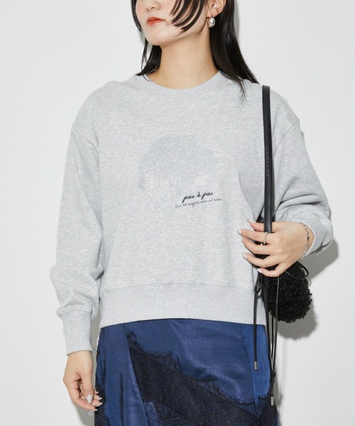 Firsthand（ファーストハンド）の「Firsthand/ファーストハンド オーガニックコットンローズラメプリントスウェット（スウェット・レディース・ネイビー/グレー/チャコールグレー・FREE）」の22枚目の写真