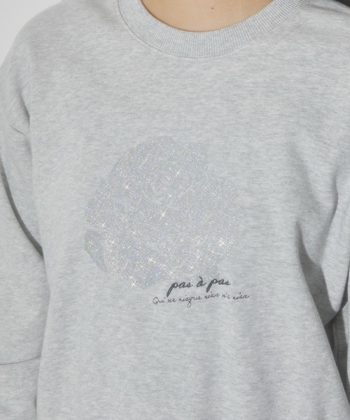 Firsthand（ファーストハンド）の「Firsthand/ファーストハンド オーガニックコットンローズラメプリントスウェット（スウェット・レディース・ネイビー/グレー/チャコールグレー・FREE）」の11枚目の写真