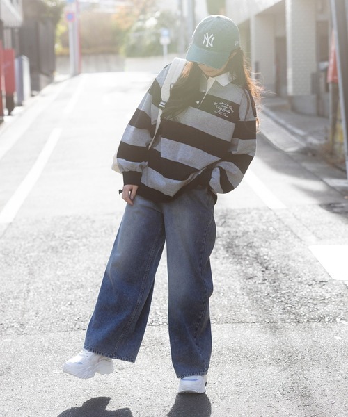 repipi armario(レピピ アルマリオ)の「ボーダールーズラガーロンT(Tシャツ/カットソー・キッズ・ブラック/レッド/ネイビー・MEDIUM/LARGE)」の7枚目の写真