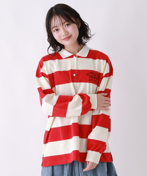 repipi armario(レピピ アルマリオ)の「ボーダールーズラガーロンT(Tシャツ/カットソー・キッズ・ブラック/レッド/ネイビー・MEDIUM/LARGE)」の11枚目の写真